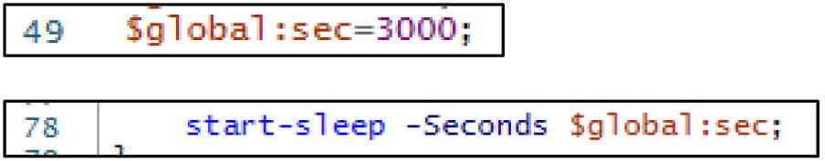 Hard-coded backdoor sleep time