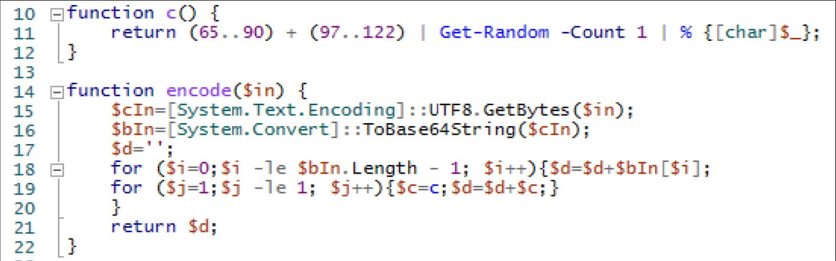 Lightweight encoding and obfuscation routine