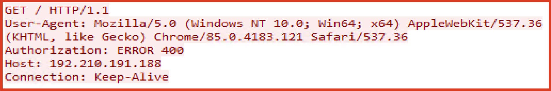 The second request towards the control server contains the response from the first request as the value in the Authorization header